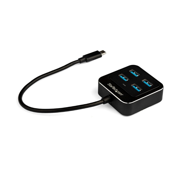 Хъб StarTech HB31C4AB USB, USB 3.2 Type-C, 4 USB 3.2 Type-A порта Черен