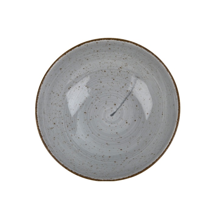 Farfurie adanca, Boss, Lubiana, Portelan, 18 cm, Gri/Maro