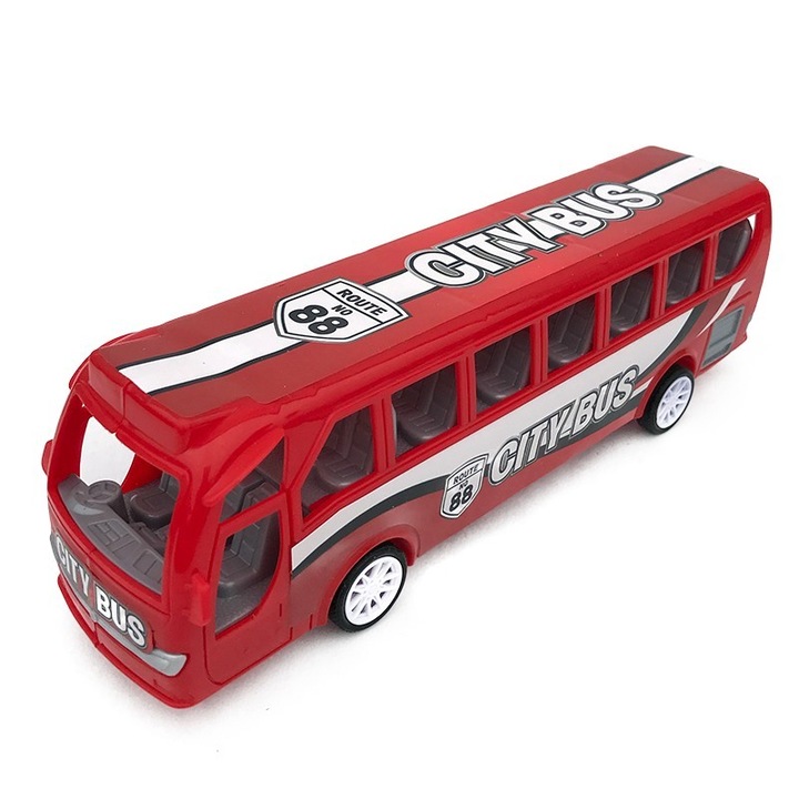 Jucarie autobuz din plastic, 25x7cm, multicolor, M1