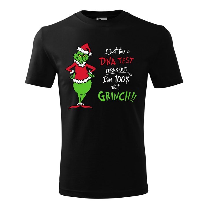 Tricou personalizat "Grinch", Negru, Marime 4XL