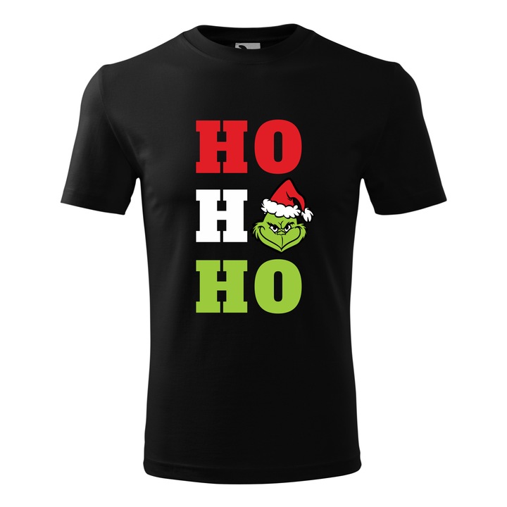Tricou personalizat "Grinch Ho Ho Ho", Negru, Marime 4XL