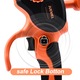 Juemel Mini láncfűrész M7042, 6 hüvelykes, 21 V, 1500 mAh, 2 lánc, narancs
