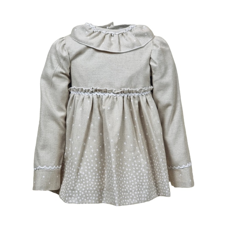 Rochie din bumbac cu stelute 615, Bej