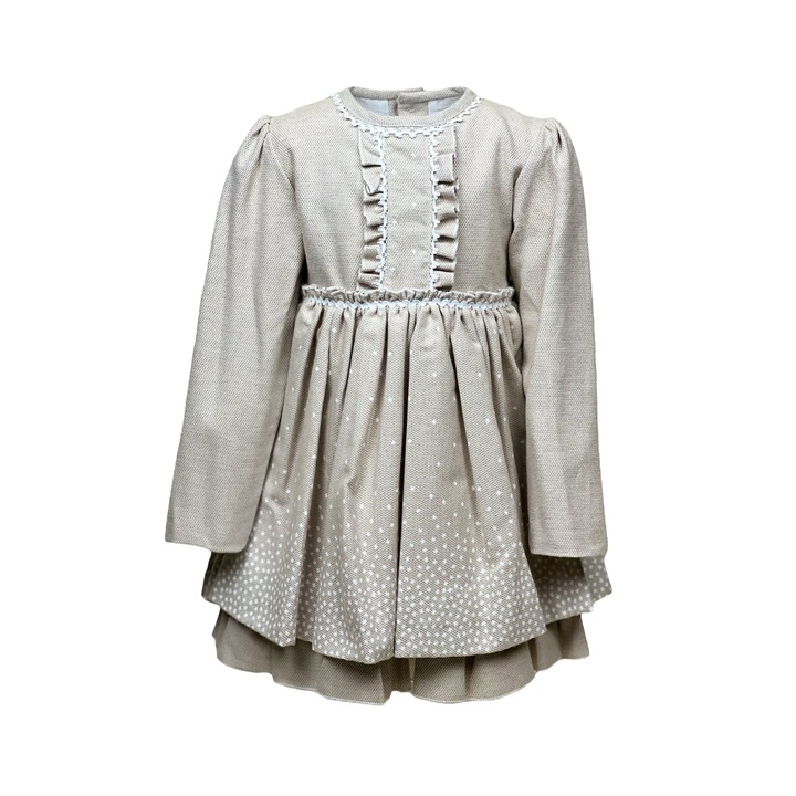 Rochie eleganta roz pal din bumbac 636, Bej