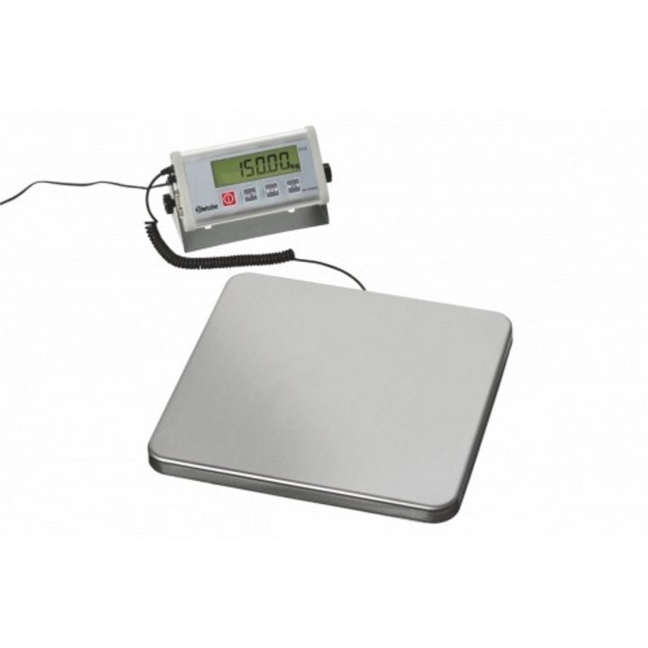 Cantar pentru colete, Bartscher, Otel, 150kg/50g, LCD, Argintiu