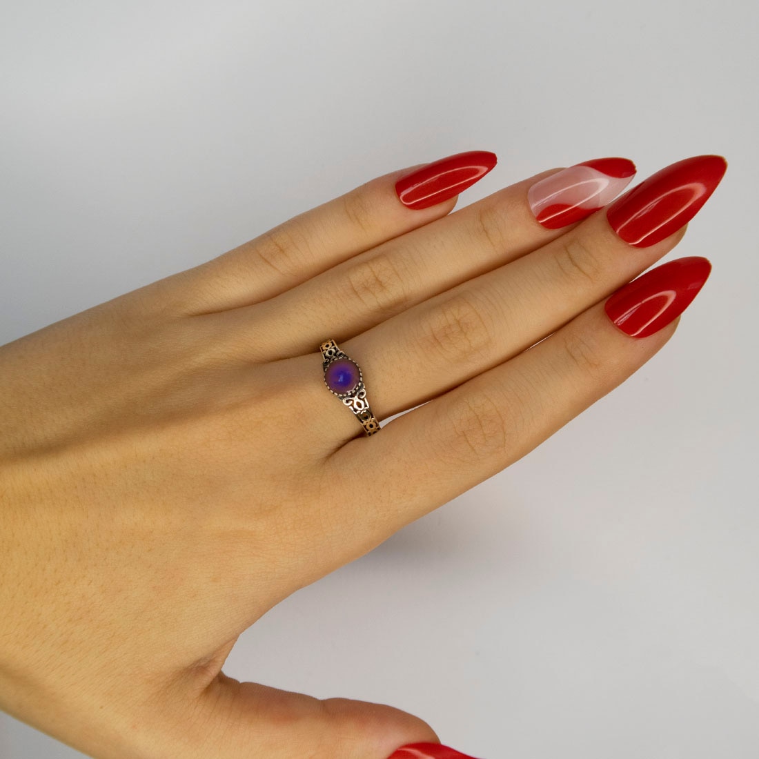 Silverious Berry Rings Silver Berry Ring, Boho Ring, ami hangulattól függően változtatja a ...