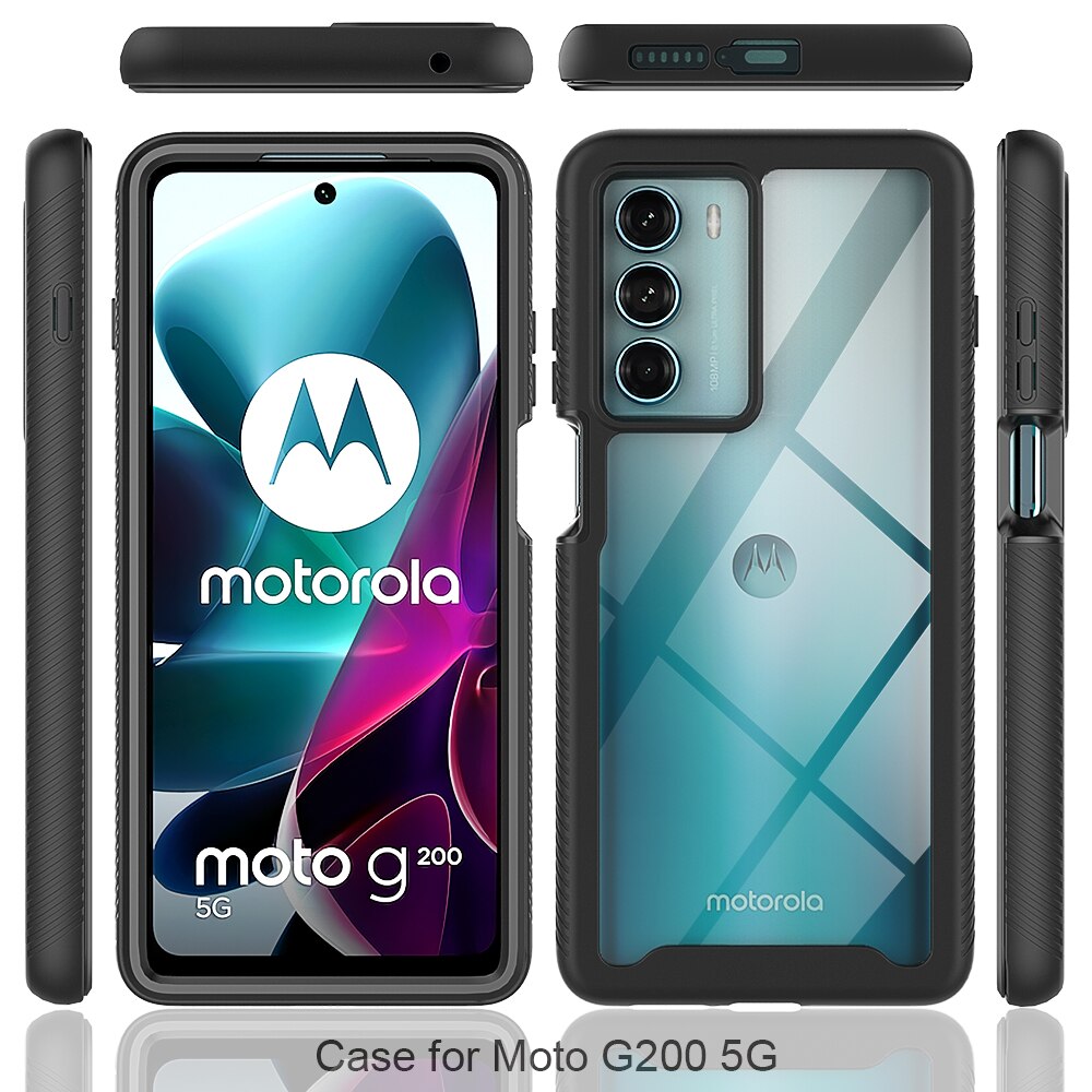 moex Custodia a portafoglio per Motorola Moto X Force, con scomparto per carte di credito, in pelle vegana, a portafoglio, con protezione a 360 gradi, colore nero