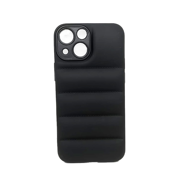 Кейс Puffer, За Apple iPhone 14 Plus, Гъвкав TPU силикон, Черен