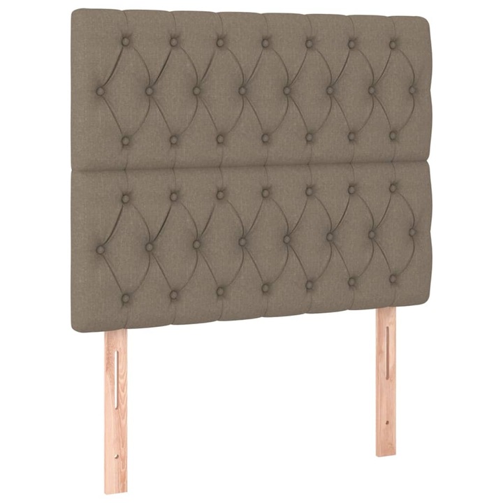Tablii de pat vidaXL, 2 buc, gri taupe, 90x7x78/88 cm, textil, 9.85 kg