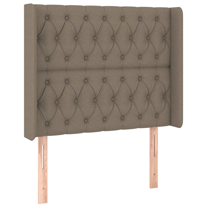 Tablie de pat vidaXL, cu aripioare, gri taupe 93x16x118/128 cm, textil, 11.7 kg 3119902