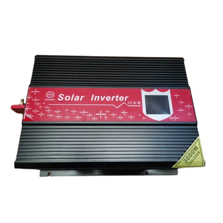 Автомобилен инвертор, мощност 3000W, дисплей, 12V-220V, LCD дисплей, черен/червен