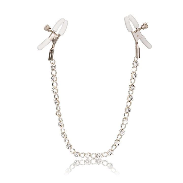 Скоби за зърна, CalExotic, с кристална верига, стимулатор,