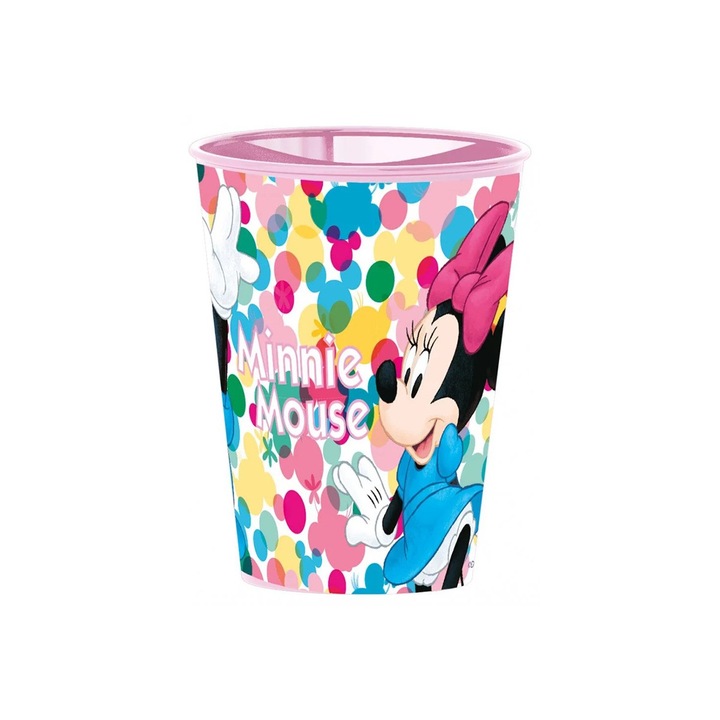 Pahar plastic Minnie Mouse, 260 ml Roz 260 ml
