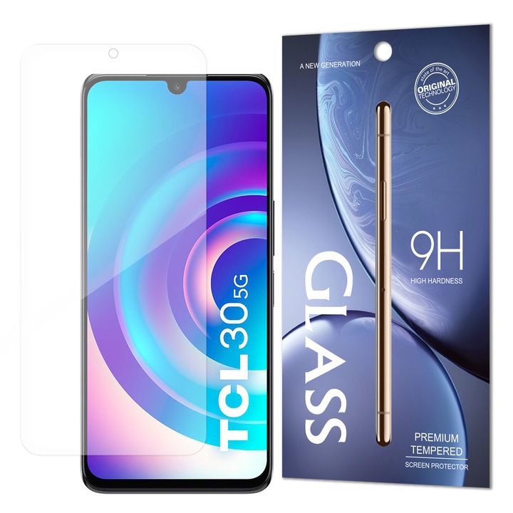 Üvegvédő fólia, Hurtel, 9H, TCL 30 5G kompatibilis, átlátszó
