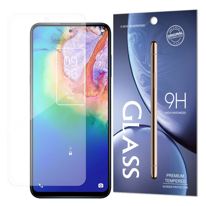 Üvegvédő fólia, Hurtel, 9H, TCL 20 5G kompatibilis, átlátszó
