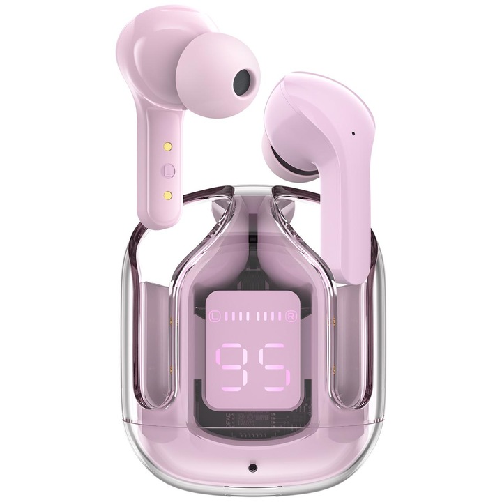 Безжични слушалки AceFast, T6, Bluetooth 5.0, 500mAh, розови