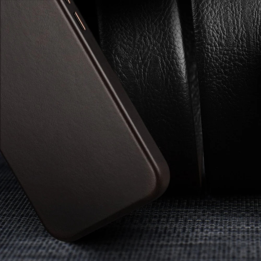 Husa telefon Naples, DuxDucis, Piele naturala, MagSafe, Compatibila cu iPhone 14 Plus, Maro inchis