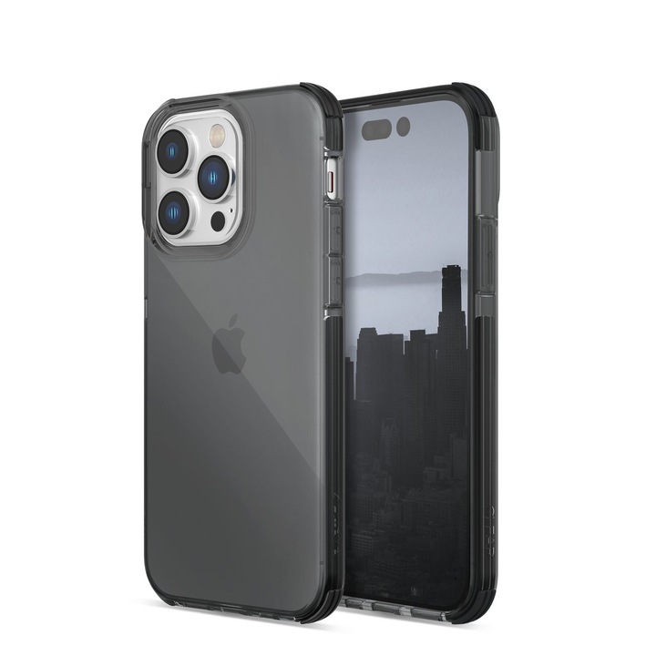 Кейс Raptic X-Doria Clear Case за iPhone 14 Pro, брониран гръб, сив