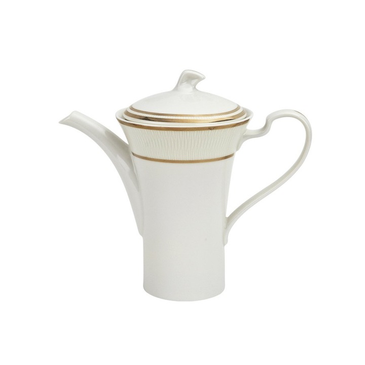 Teáskanna mintával, Kristoff, Porcelán, 900ml, Fehér/Arany