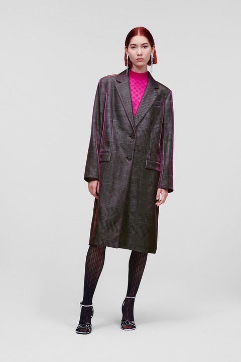 Karl Lagerfeld, Дълго палто с раздвоен ревер, Сив, L