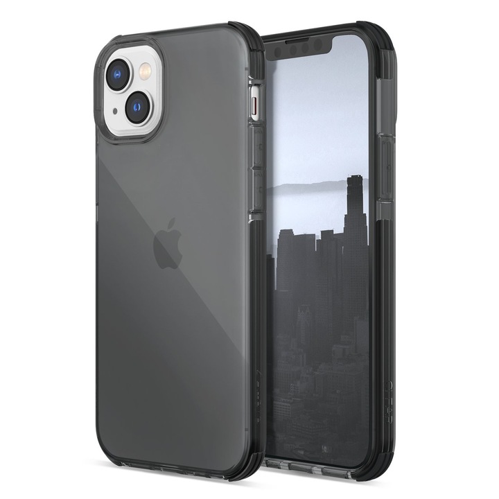 Кейс Raptic X-Doria Clear Case за iPhone 14, брониран гръб, сив