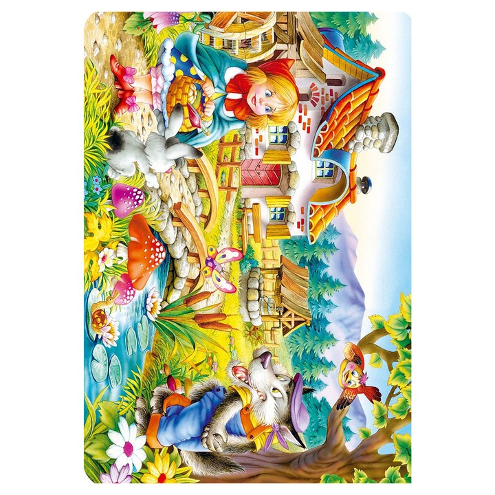 Covor Camera Copii, Design Scufita Rosie, 80cm x 150cm, Multicolor, Antiderapant