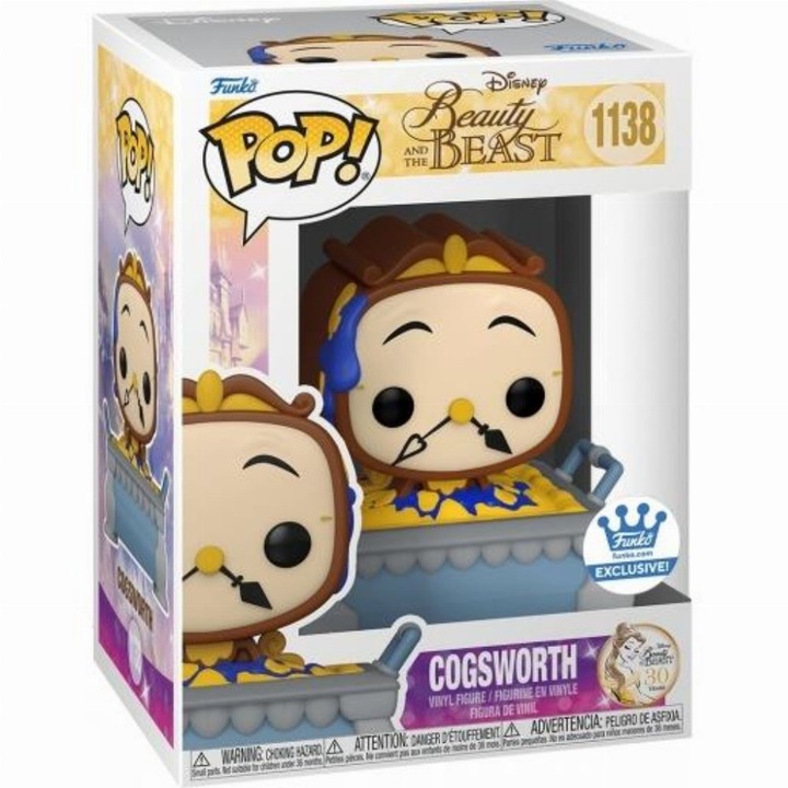 Figurina Cogsworth Funko POP! Frumoasa si Bestia, 10 cm