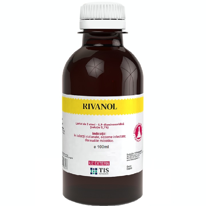 Rivanol 0,1% solutie uz extern, 100ml, Tis Farmaceutic
