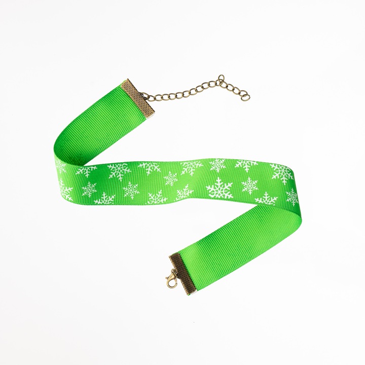Choker Happy Snowflakes, verde