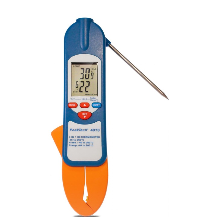 Peaktech infra hőmérő, P4970, kék/narancs