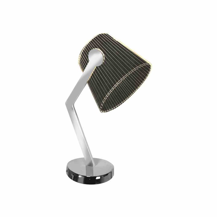 Lampa de masa, Milagro, Metal/Acril, LED, Negru/Argintiu