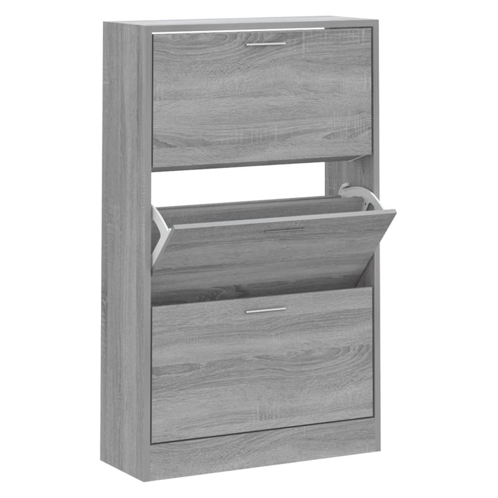 Pantofar vidaXL, gri sonoma, 63x24x103 cm, lemn prelucrat