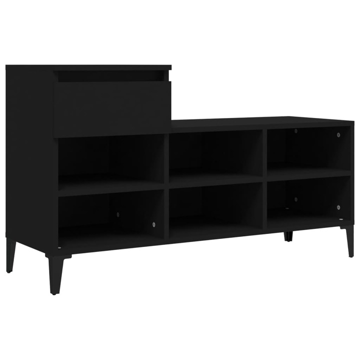 vidaXL fekete szerelt fa cipősszekrény 102x36x60 cm 821213