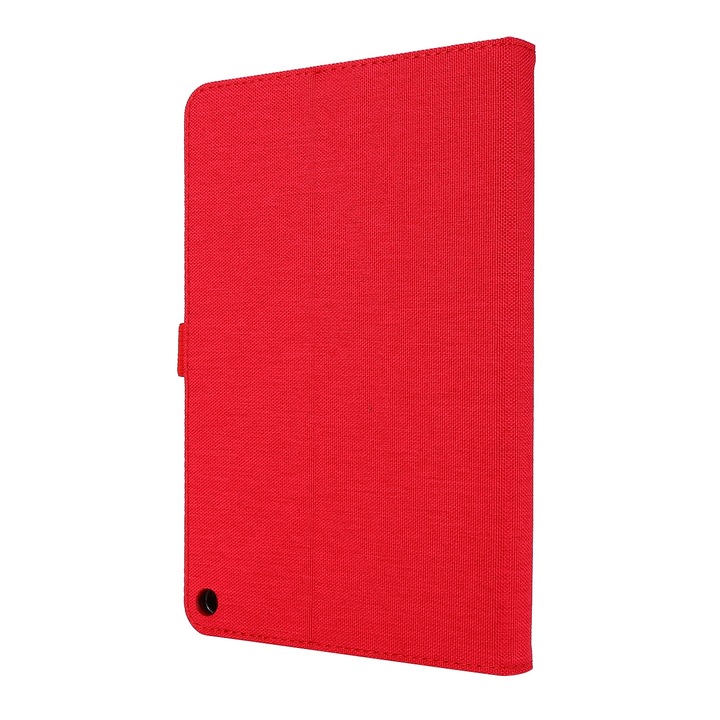 Калъф Sigloo, за таблет Amazon, Kindle Fire HD 8 или Fire HD 8 Plus (10-то поколение, издание 2020 г.), пълно покритие, тип стойка, Червен текстилен модел