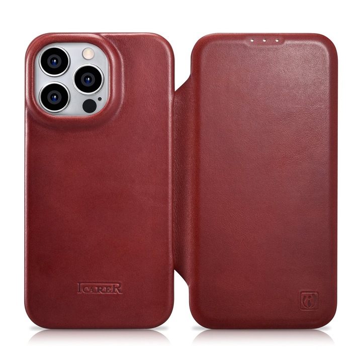Протектор ICarer, за iPhone 14 Pro Max, червен