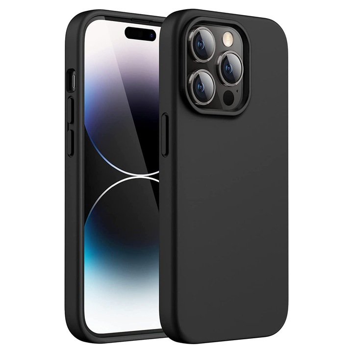 Калъф PremiumCell Soft Silicone за iPhone 14 Pro Max, черен, ултра тънък, силикон, вътрешност от микрофибър