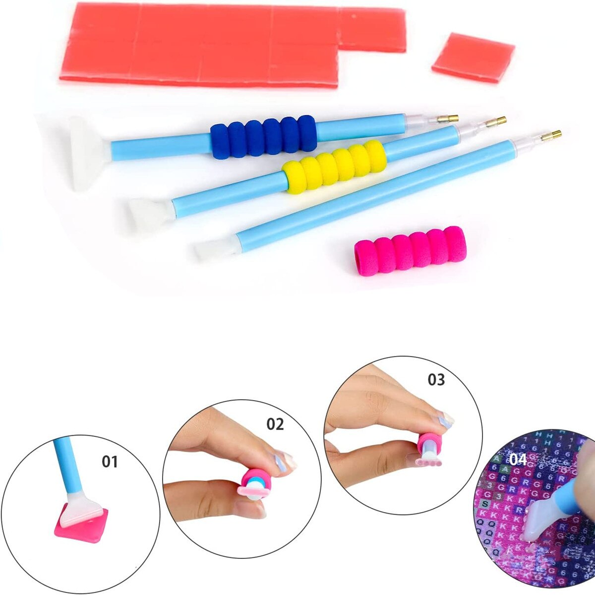 Kit Di Punte Multiple Per Pittura A Diamante - 30 Pezzi, Punte Da 4 Per Volta, Per Trapani Rotondi, Quadrati E Strass