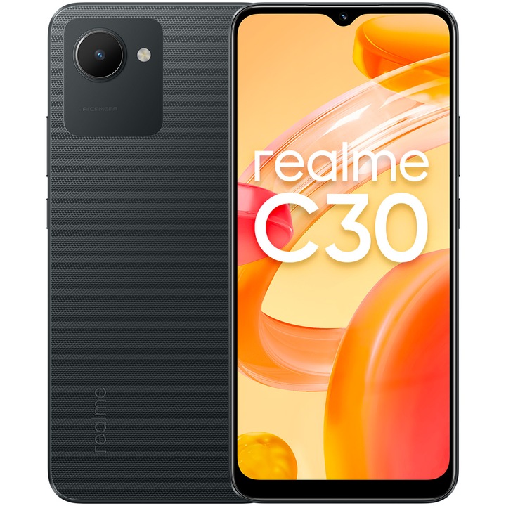 Realme C30 Mobiltelefon, Dual SIM, 3GB RAM, 32GB, 4G, Denim Black