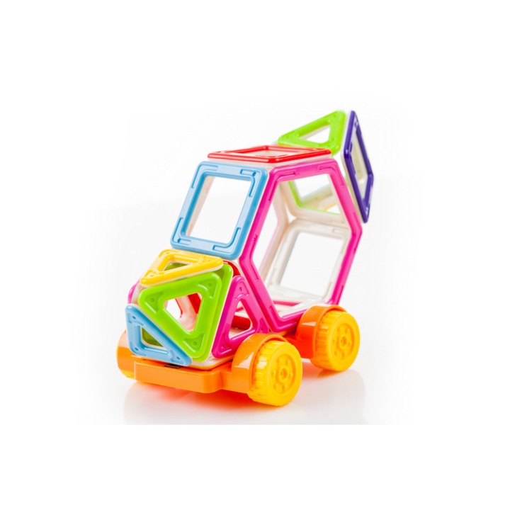 Конструктор Magnetic Magical Blocks IdealStore, 67 части, 3D, многоцветен, Стимулира въображението и креативността, Гарантирано семейно забавление, Неодимови магнити