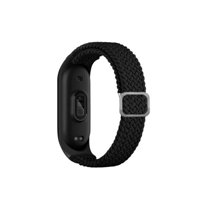 Upzz textil szíj kompatibilis Xiaomi Mi Band 5 / Mi Band 6 / Mi Band 7 telefonnal, fekete