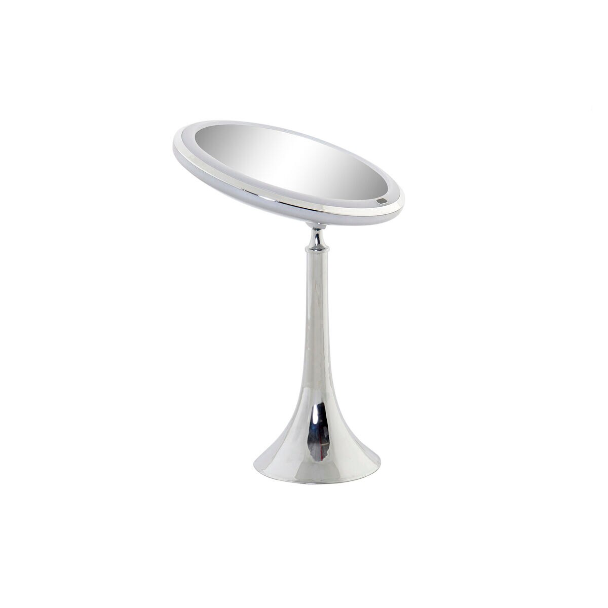 Увеличително Огледало c LED DKD Home Decor, Сребрист, Метал, 20 x 11 x ...