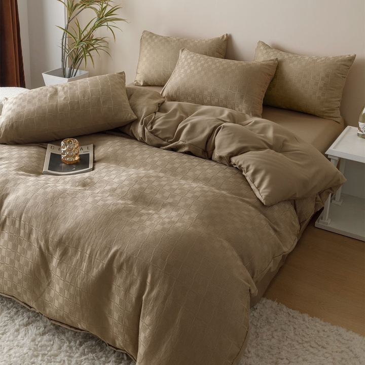 Dupla ágynemű, finom, 6 db, JHF-02, cappuccino, 230 x 250 cm