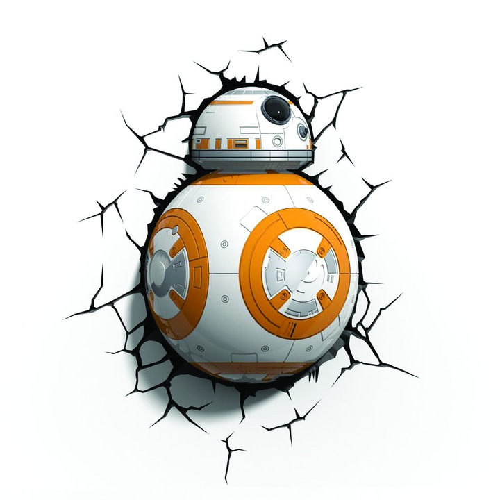 Lampa LED 3D The Source Star Wars BB8, buton ON/OFF, 3xAA, 21 x 10 x 28 cm, carton/plastic