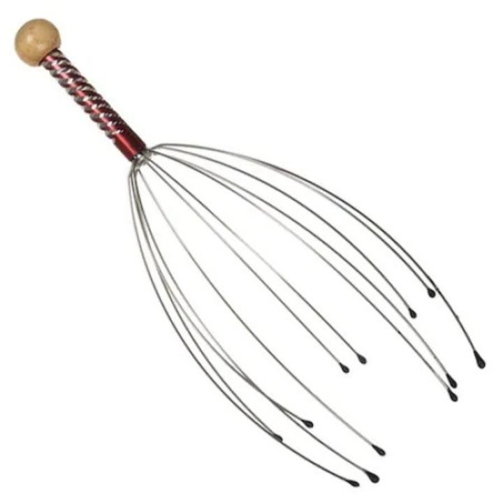 Kapilláris masszírozó készülék - Relaxációs hatás, 12 fém kar, rozsdamentes acél, 20 cm piros