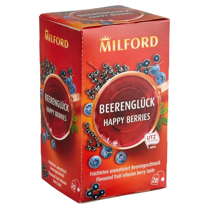 MILFORD "Happy berries" Gyümölcstea, 20x2,5 g, bogyós gyümölcs