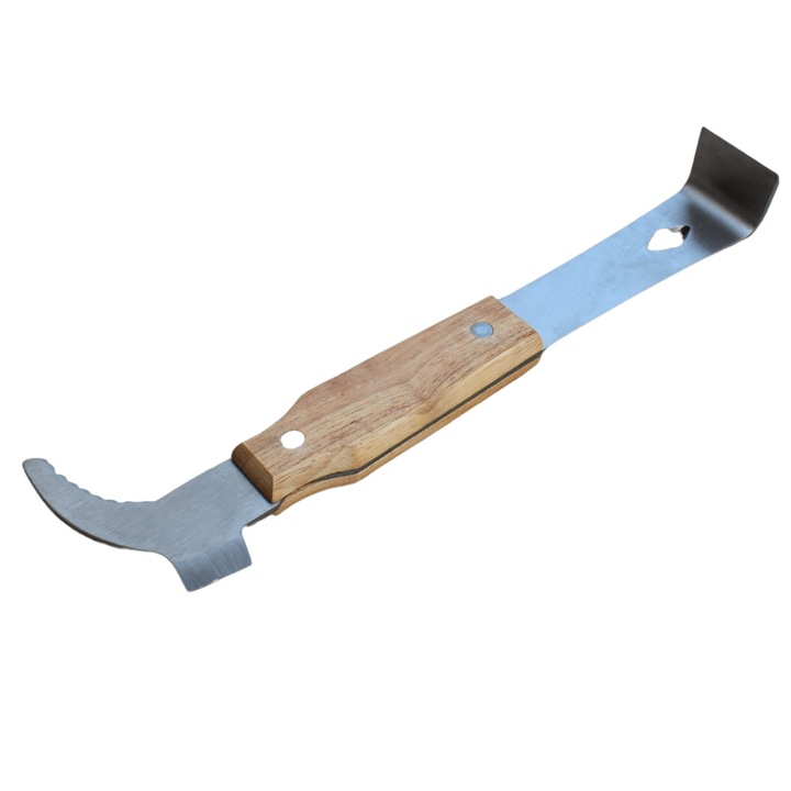 Dalta apicola din inox cu scarar si maner de lemn