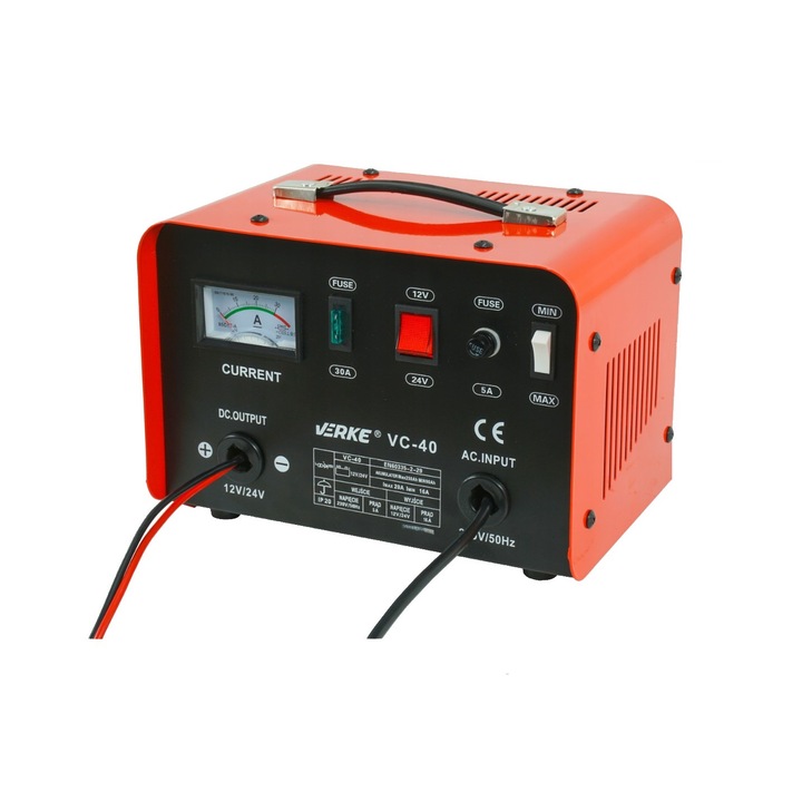 Redresor 12-24V, incarcator pentru baterie cu functie de boost, 20 amperi, Verke