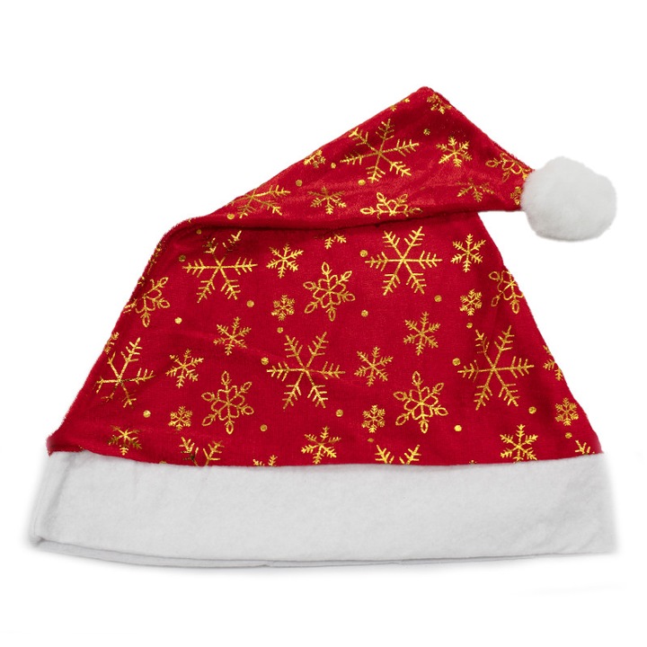 Коледна тематична шапка за възрастни, тип B 30 см, Velve, червена