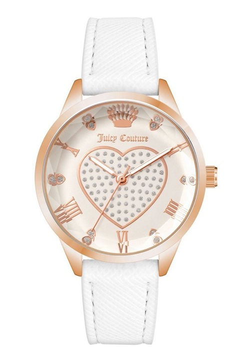 Juicy Couture, Kvarc karóra műbőr szíjjal, Fehér, Bronzszín