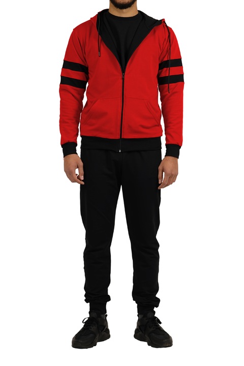 Trening Bumbac, Barbati, Negru- Rosudwqf, Rosu/Negru, 2XL